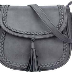 Casual Flap Saddle Crossbody Bags for Women Purses and Handbags with Tassel